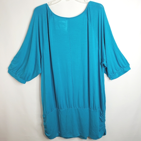 Lane Bryant Top Banded Waist Turquoise Women's Plus Size 22/24 NWOT - Picture 3 of 10